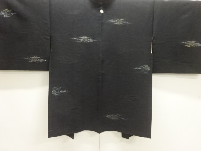 霞模様織り出し一つ紋羽織